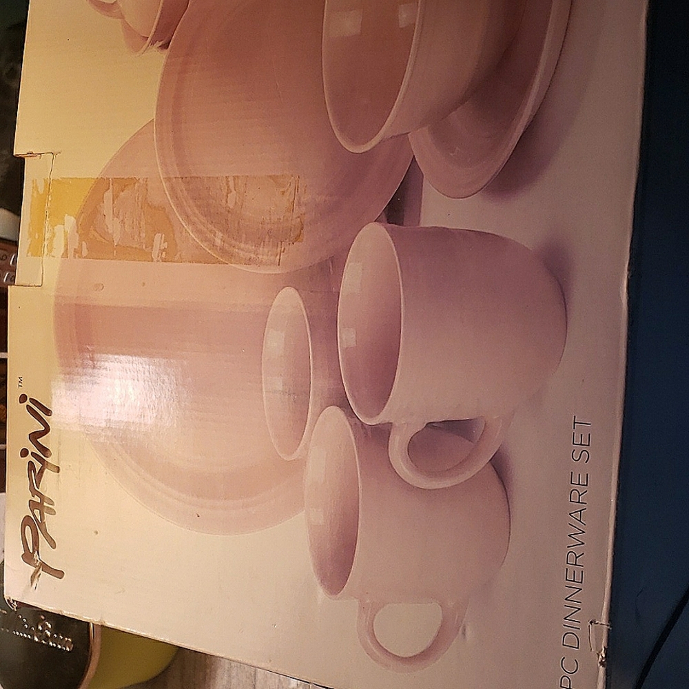 NEW Parini 16 pc.heay  sesame color glazed stoneware set